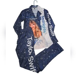 TAYOR SWIFT themed PJ'S MIDNIGHT two piece set long sleeve shirt pants Swiftie S